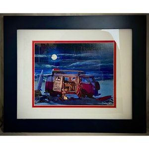 Hawaiian Cruiser Art '64 VW Microbus by Darshan Zenith Matted and Framed